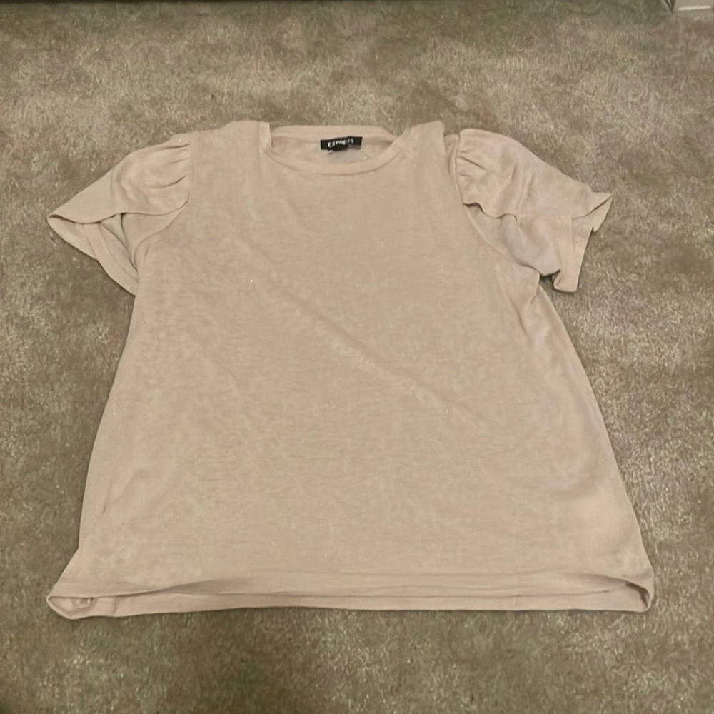 Express casual top. Cream with a sparkle to it. Size S